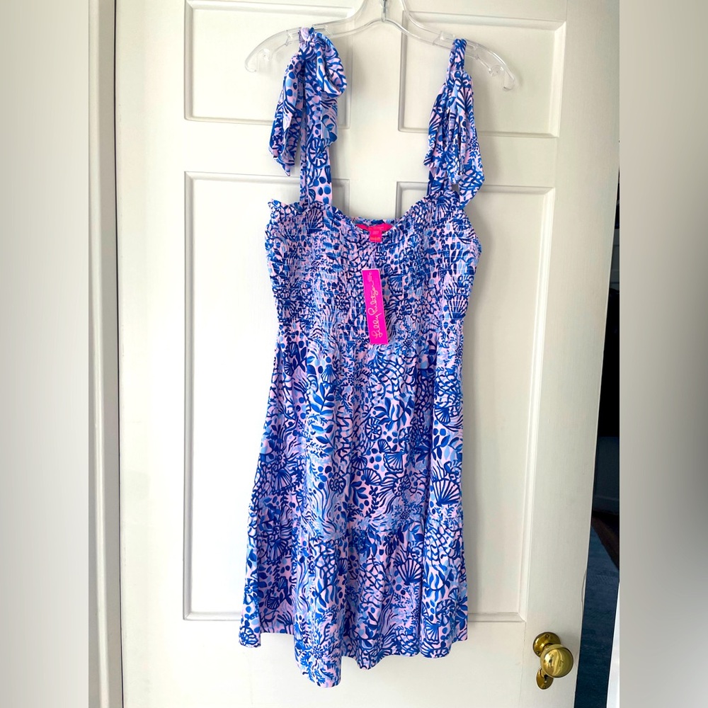 Lilly Pulitzer Kailua Smocked Dress, size L, NWT